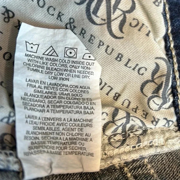 ROCK & REPUBLIC  denim jean,men 38x32 NEW!straight,high rise,embroidered logo - Picture 13 of 16